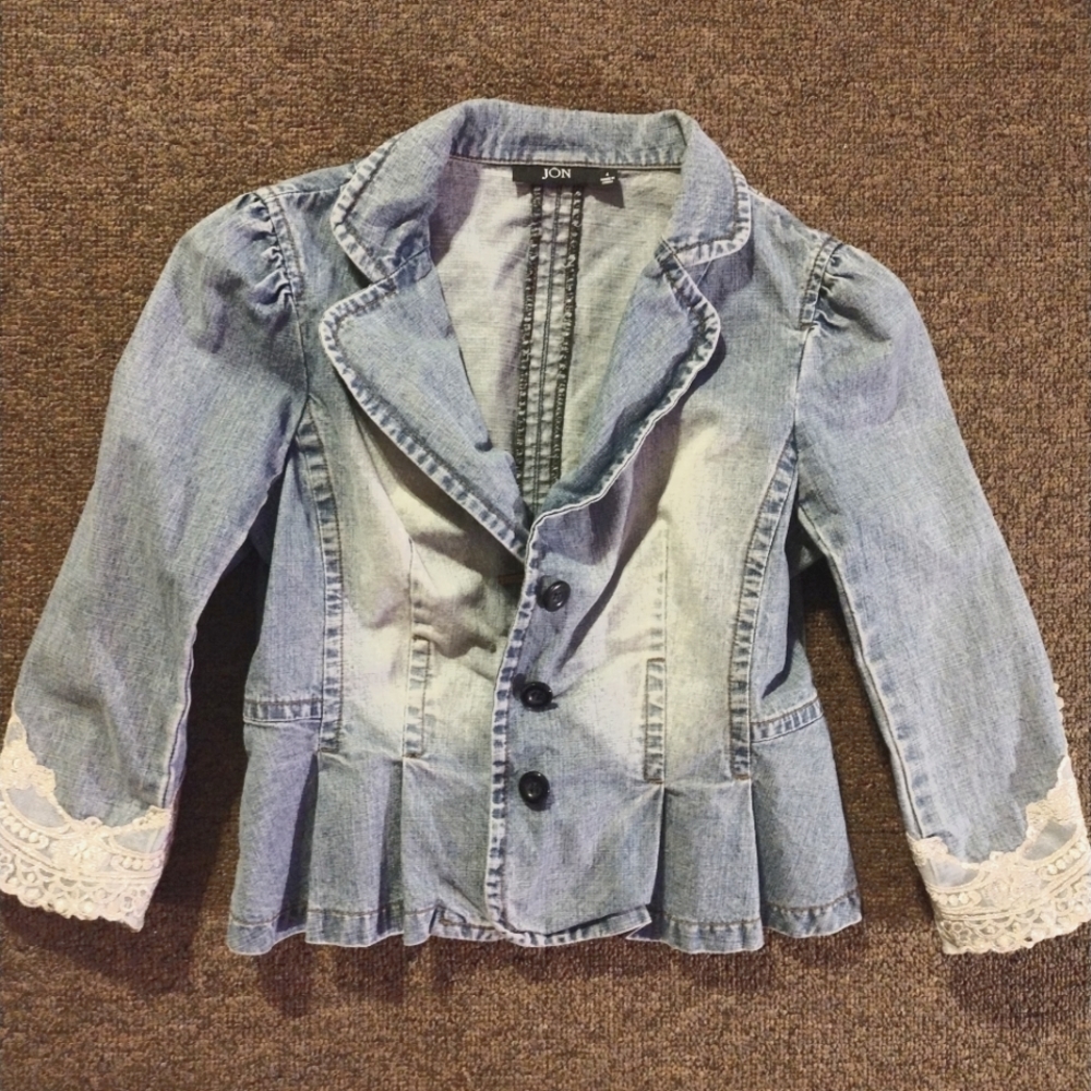 Jon lace Sleeve Faded Blue jacket XS